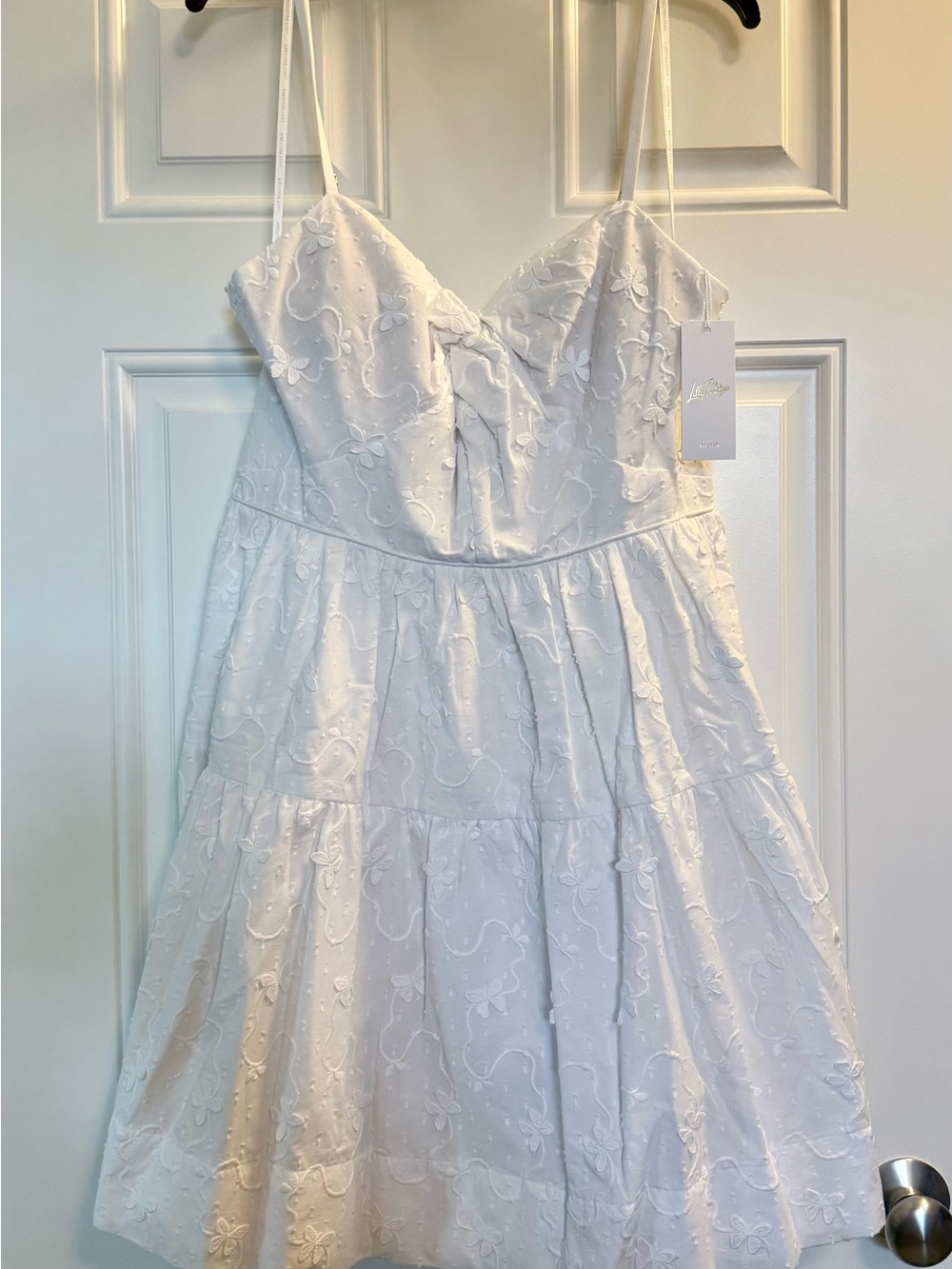 Lilly Pulitzer White Strapless Eyelet Tiered Dress - Bennet Dress